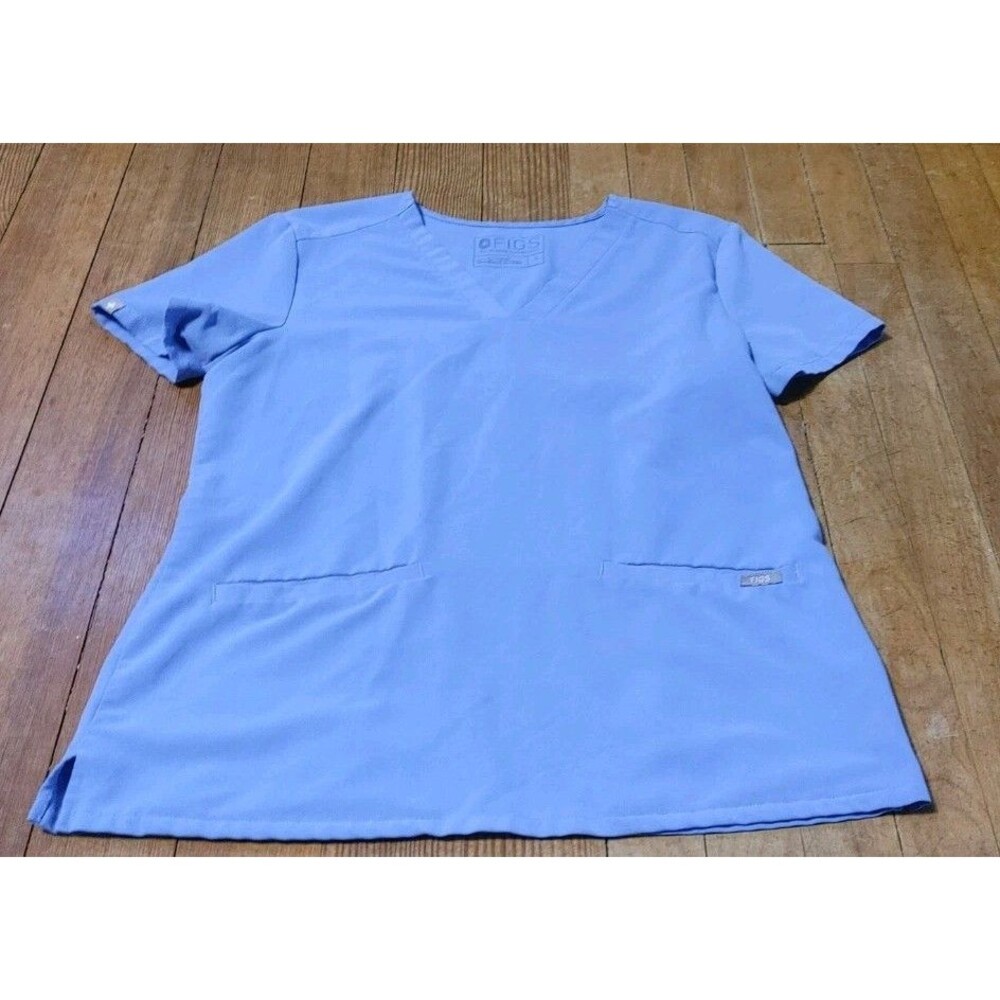 FIGS Women’s Technical Collection Uniform Work Nurse Scrubs Top Blue Size S